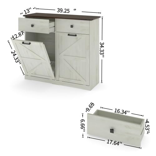 Tilt Out Trash Can Cabinet with Drawer N694848
