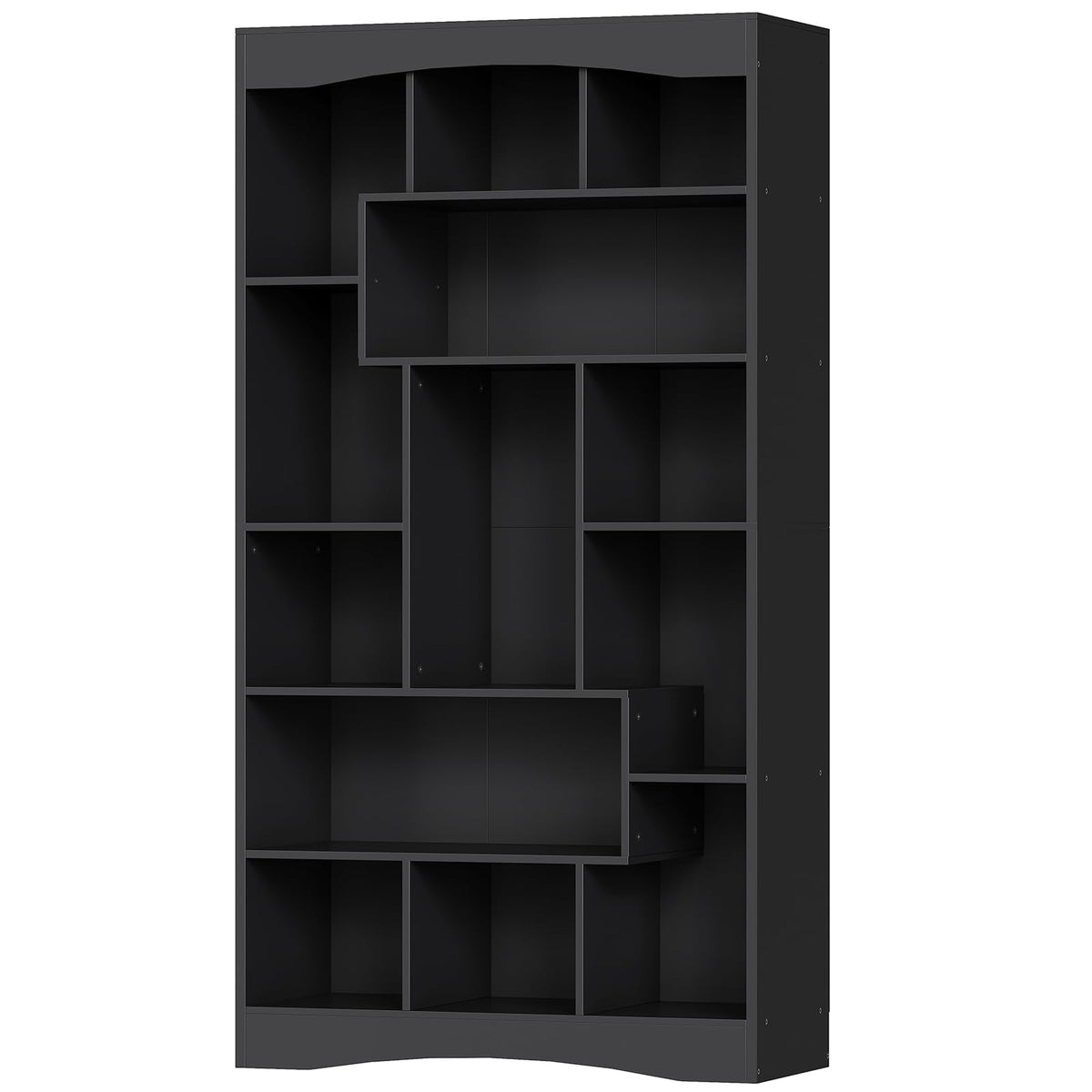 6-Tier Black Bookshelf with Open Shelves O40166