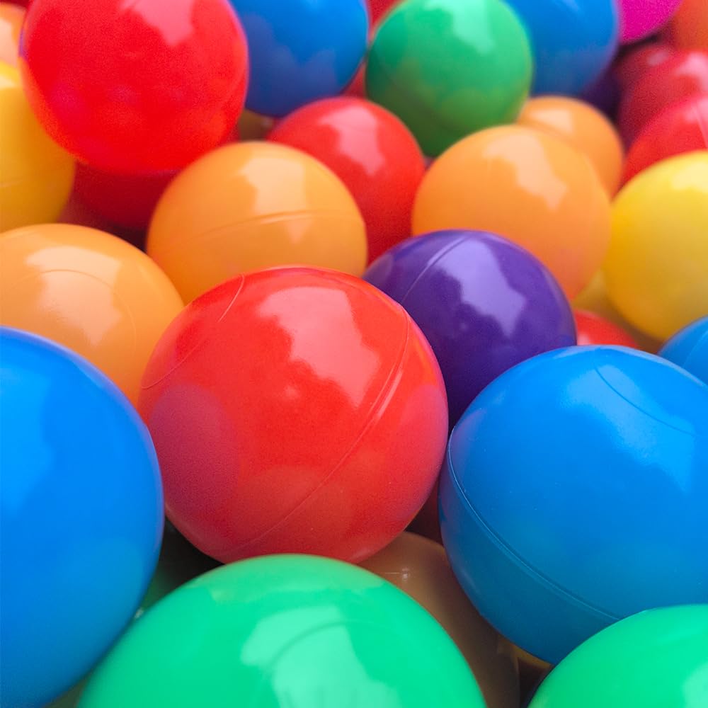 100pcs BPA Free Crush Proof Plastic Ball Pit Balls with Net Bag I5887