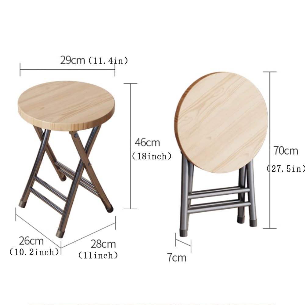 Black 18-Inch Round Folding Stool Z363