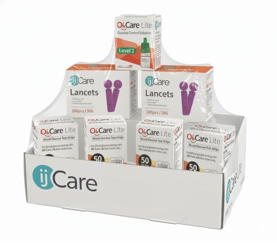 Blood Sugar Testing Bundle – Monitor 200 Glucose Test Strips, 200 Lancets & 1 Control Solution N164807