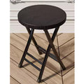 Black 18-Inch Round Folding Stool Z363