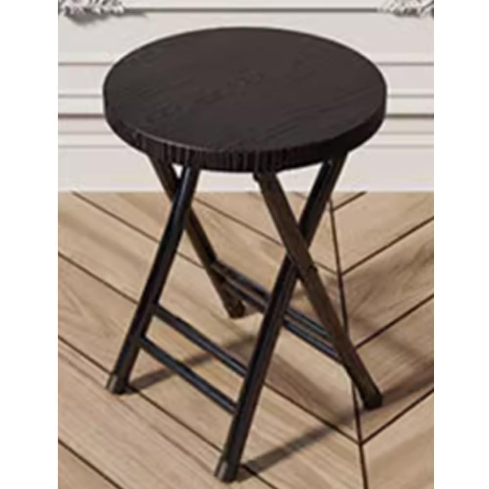 Black 18-Inch Round Folding Stool Z363