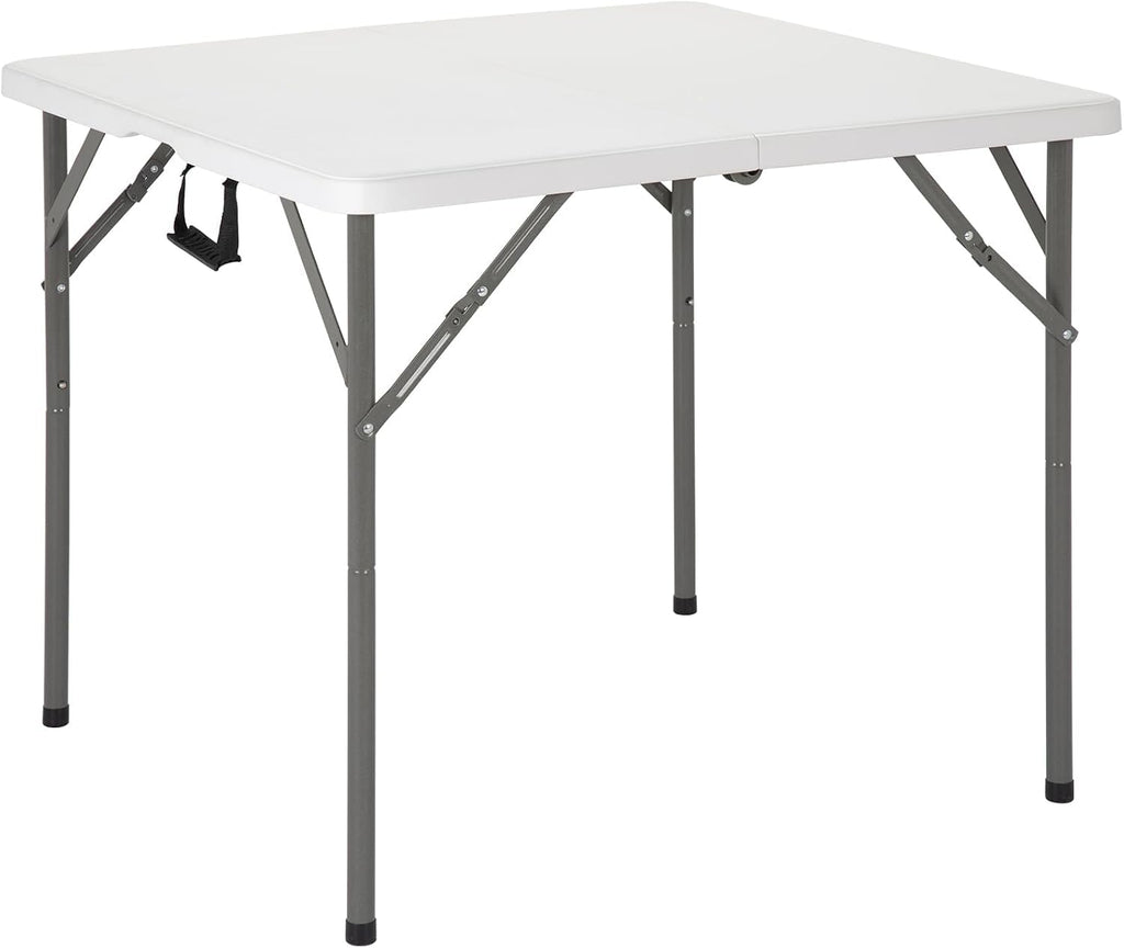 34'' White Folding Card Table with Handle & Steel Legs Z148