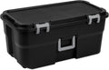 22 Gallon Lockable Black Plastic Storage Trunk V9882