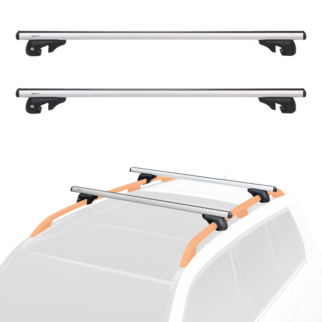 Black/Silver Cross Rail Roof Rack, 52 inches, Pack of 2 N944883