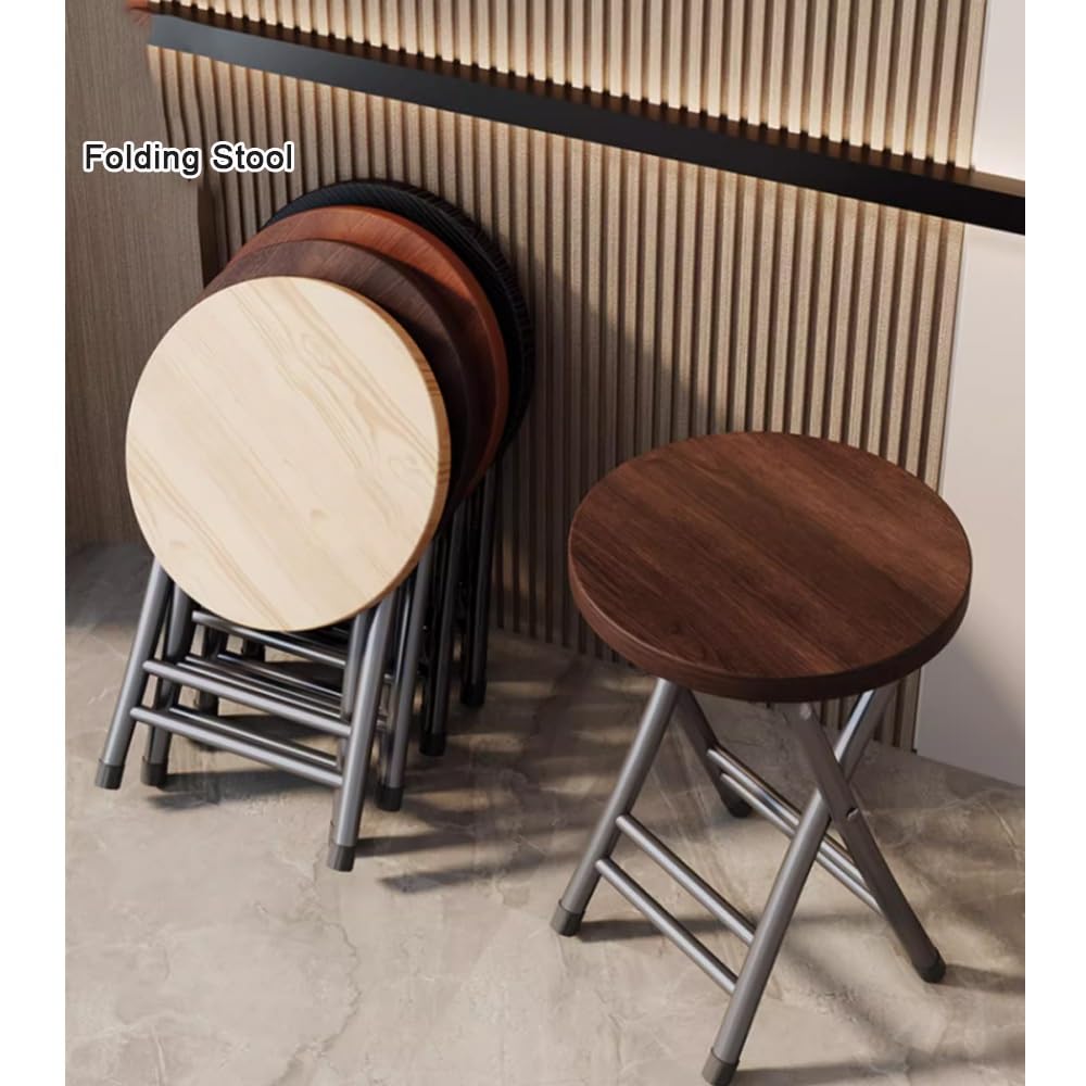 Black 18-Inch Round Folding Stool Z363
