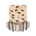 Square Cartoon Bear Ceramic Coasters Set of 6 D495568