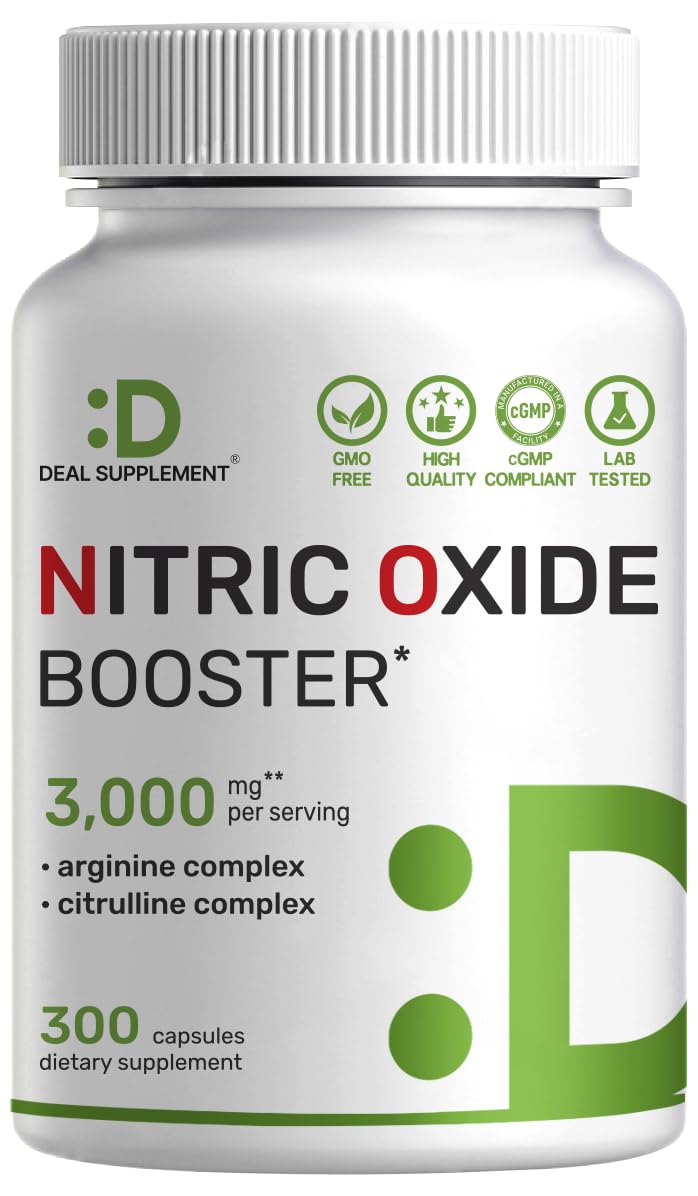 3,000mg 300 Capsules Nitric Oxide Supplement P44316