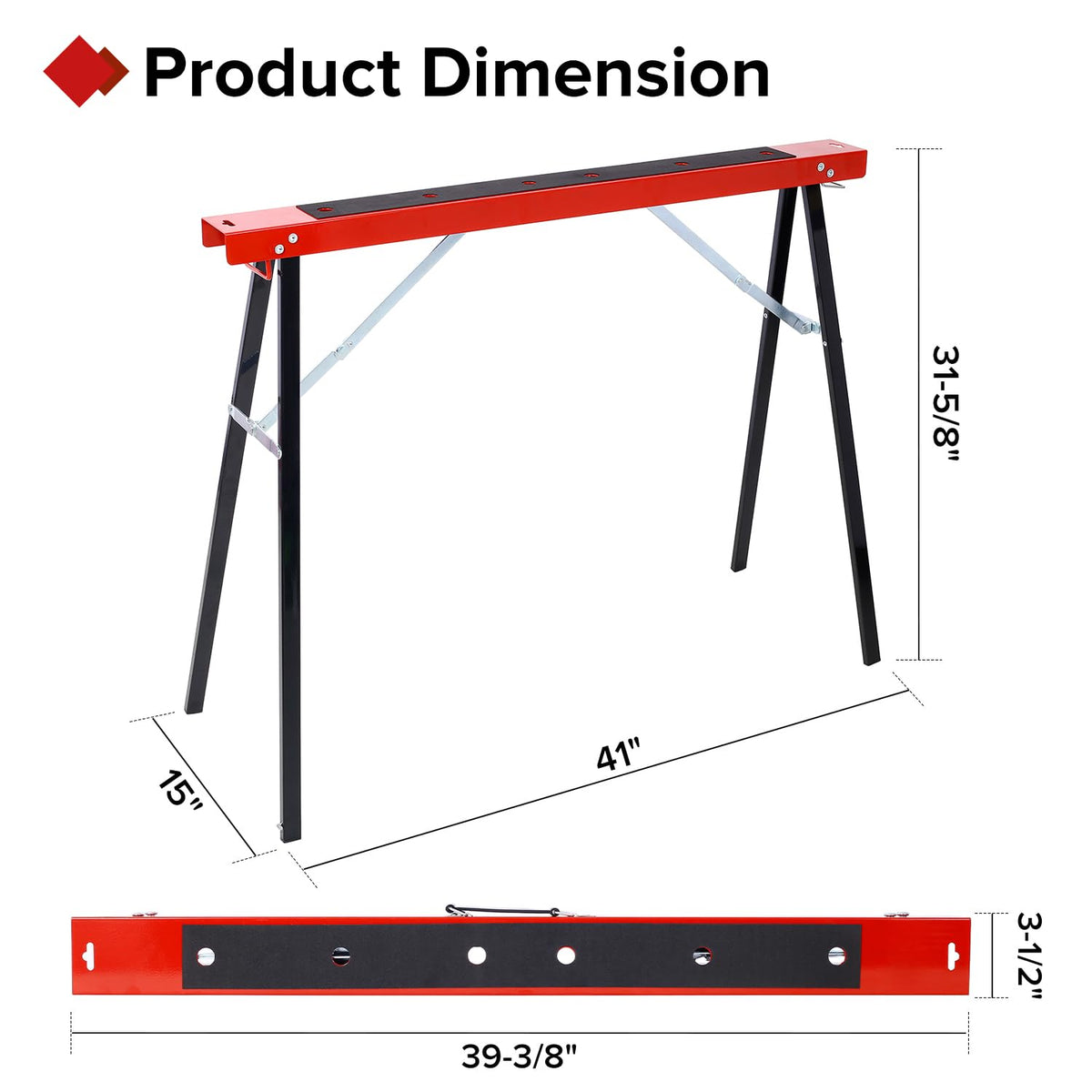 Heavy Duty 2-Pack Folding Sawhorse H87349