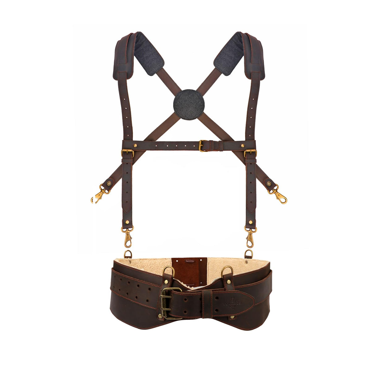 Leather Padded Tool Belt with Suspenders L6400