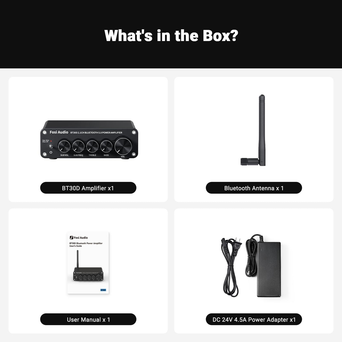 Bluetooth 5.0 Stereo Audio Receiver Amplifier 2.1 Channel Mini Hi-Fi Class D Integrated Amp O9079