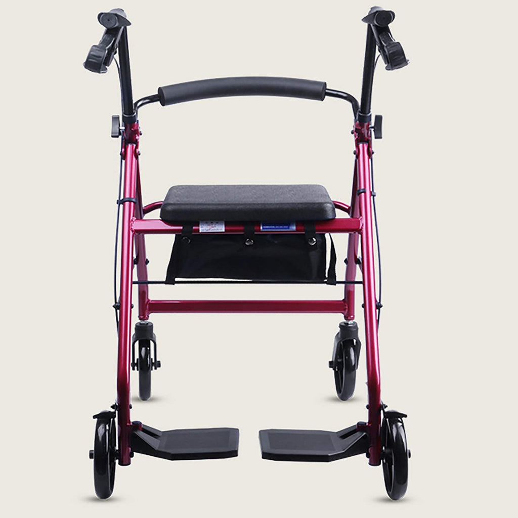 Blue Rolling Walker with Seat Basket Brakes P631