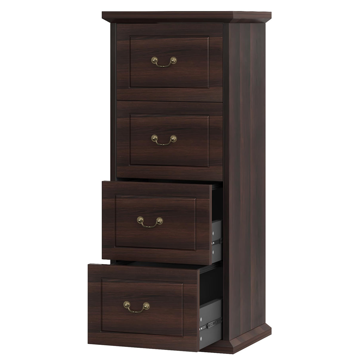 4 Drawer Walnut File Cabinet B396745