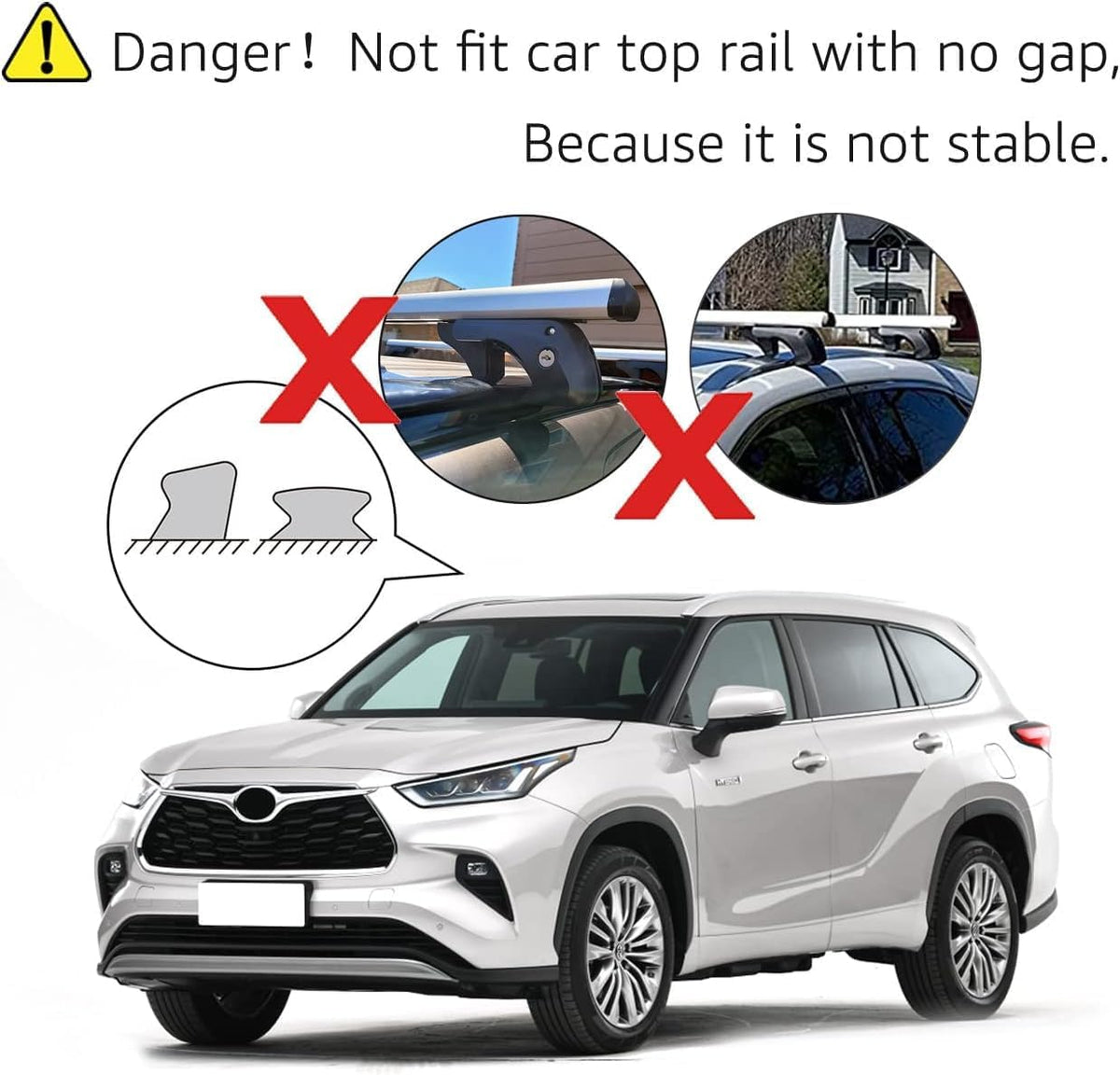 Black/Silver Cross Rail Roof Rack, 52 inches, Pack of 2 N944883