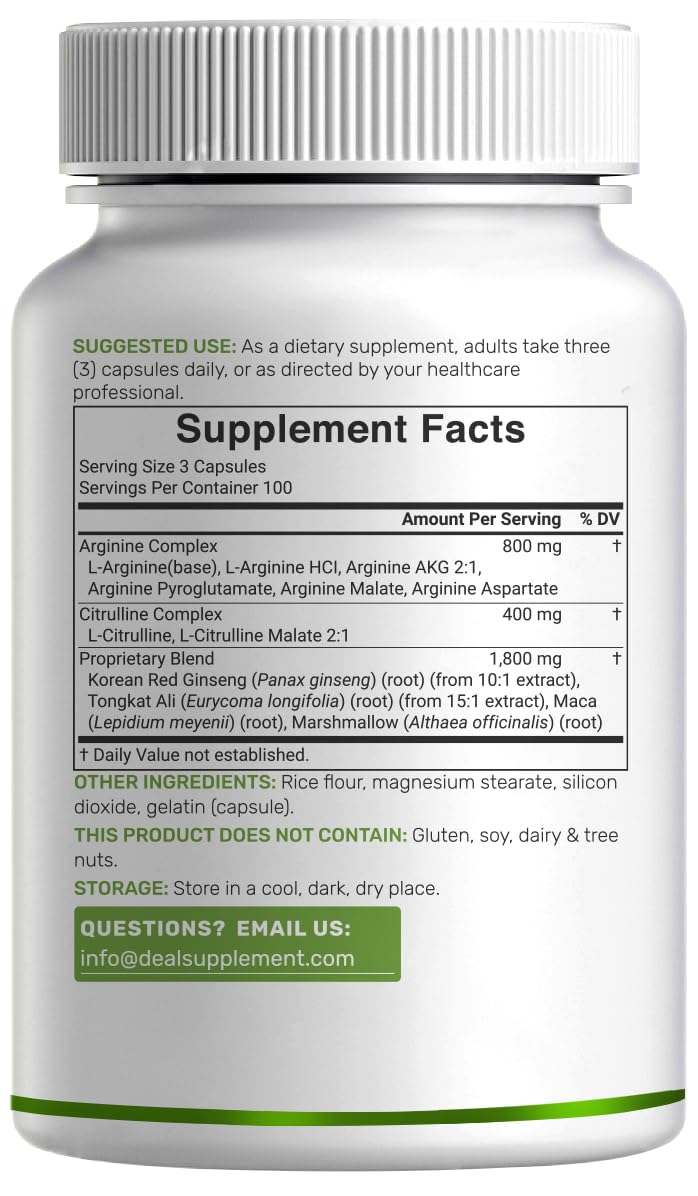 3,000mg 300 Capsules Nitric Oxide Supplement P44316