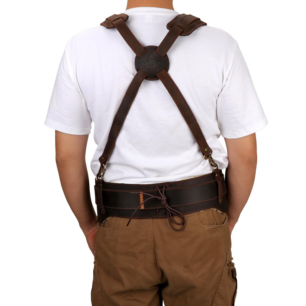 Leather Padded Tool Belt with Suspenders L6400