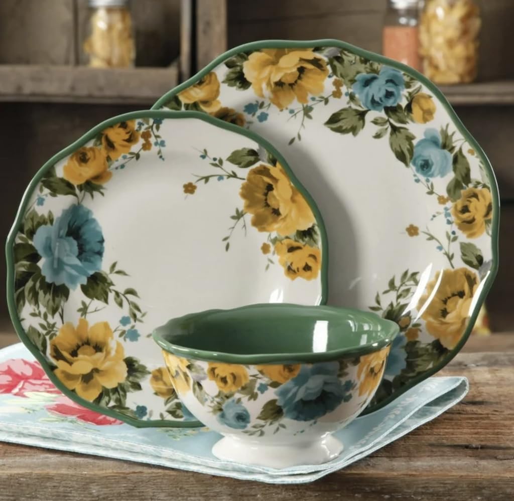 12-Piece Floral Ceramic Dinnerware Set F7549