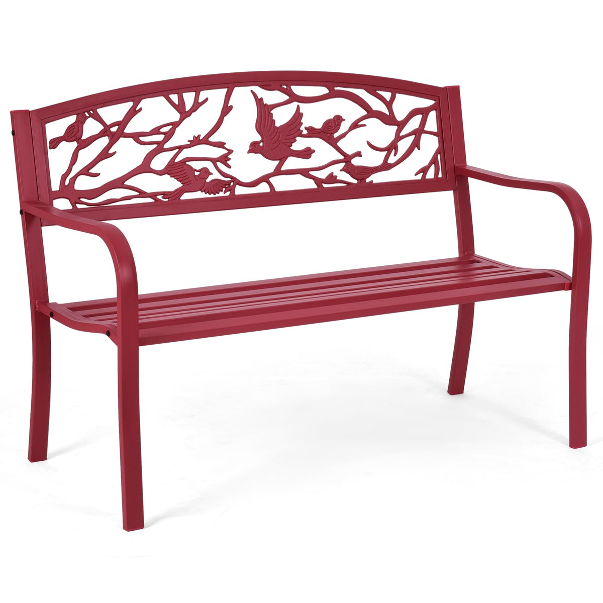 50" Outdoor Bench with Cast Iron Backrest A30040