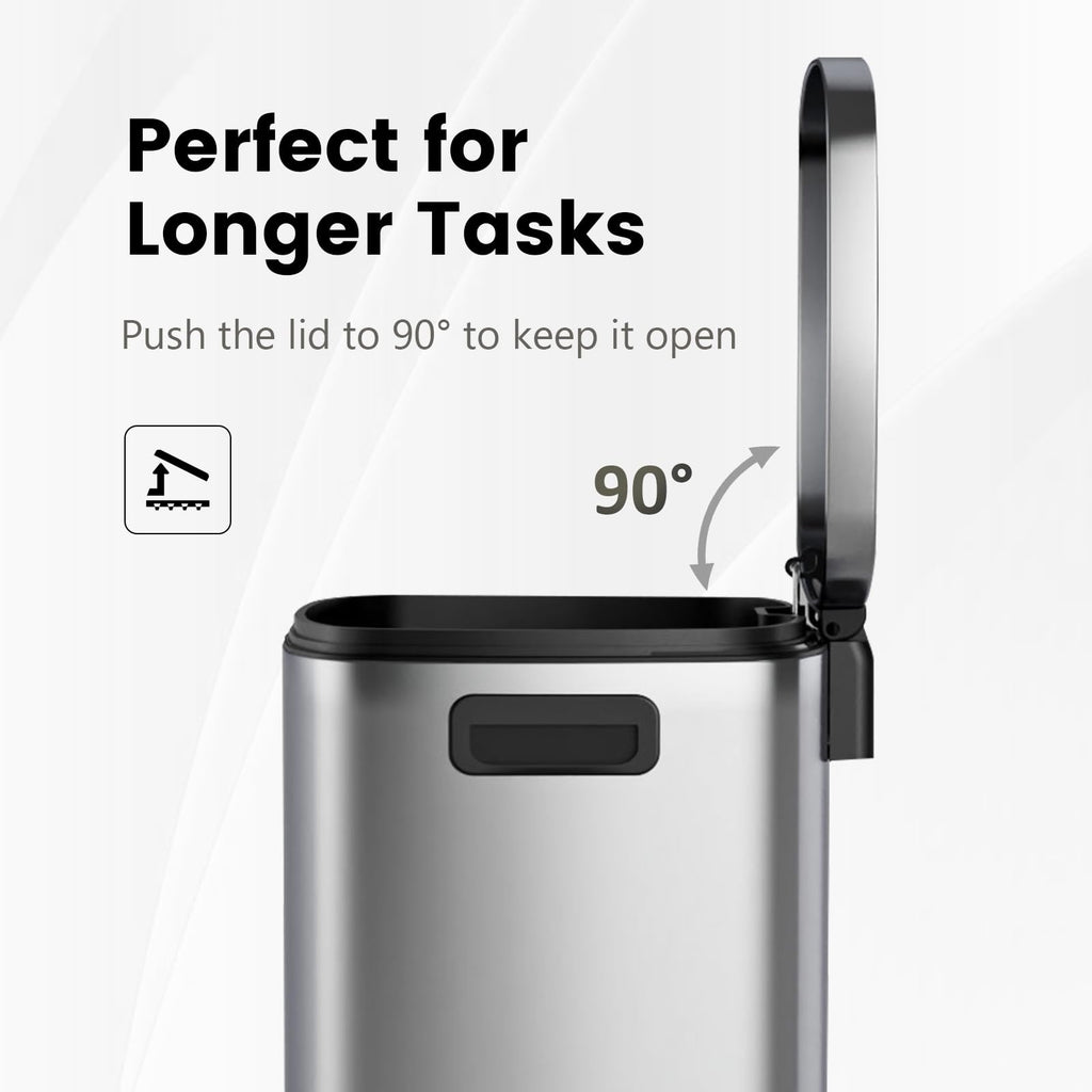 13.2 Gallon Stainless Steel Step Trash Can with Lid Q3649