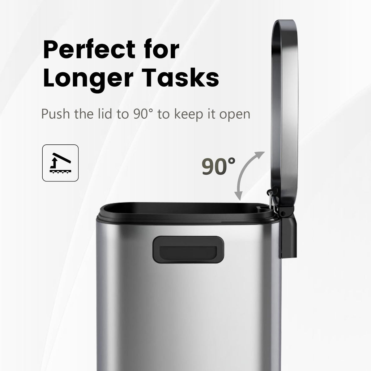 13.2 Gallon Stainless Steel Step Trash Can with Lid Q3649