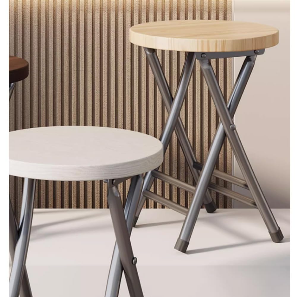 Black 18-Inch Round Folding Stool Z363