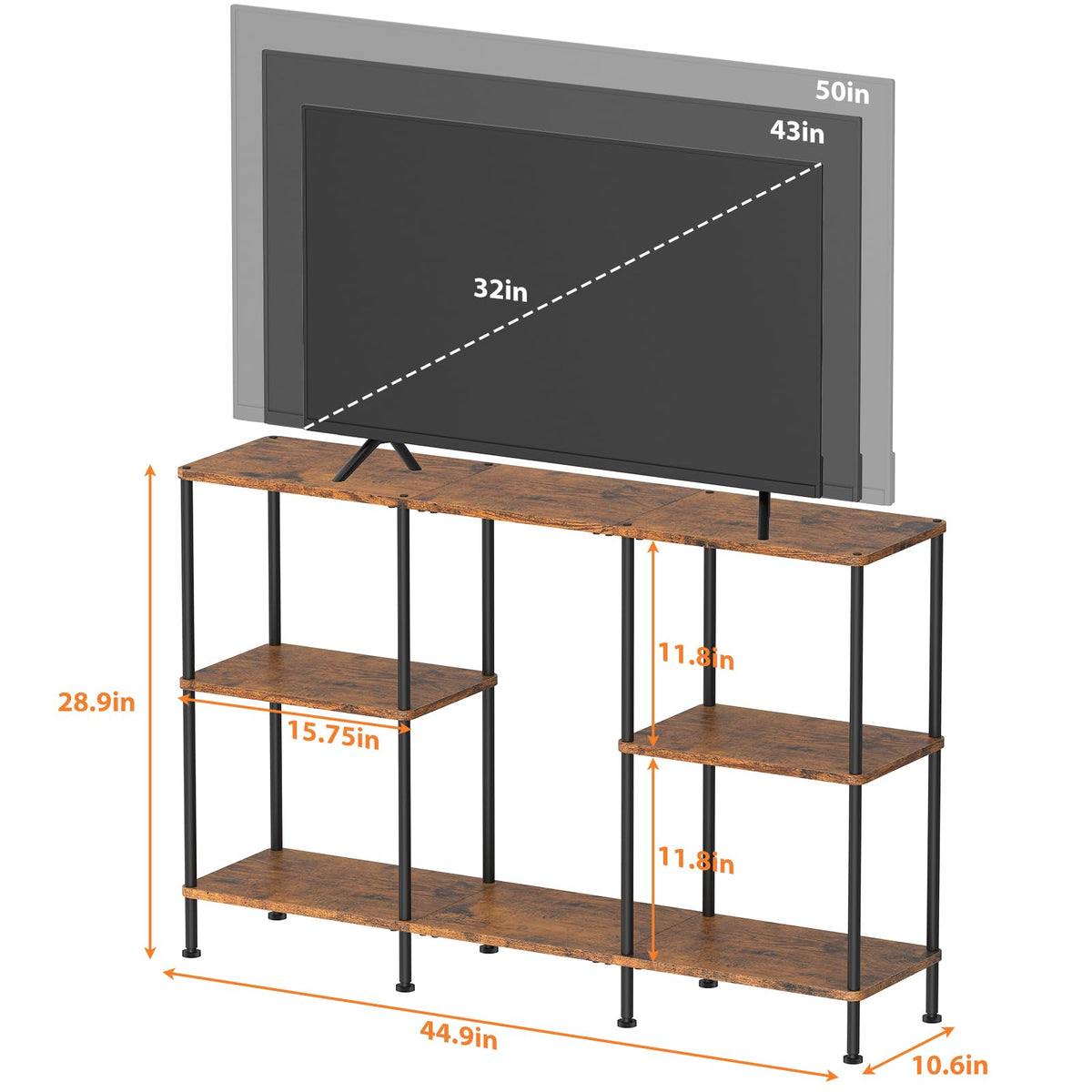 Tall 3 Tier TV Stand with Storage X982