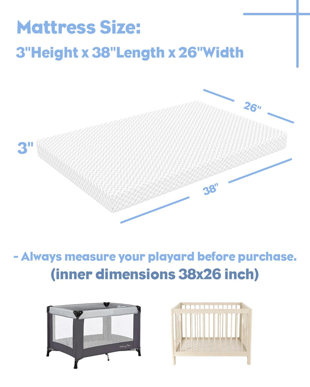 3 inch Portable Crib Mattress X76523