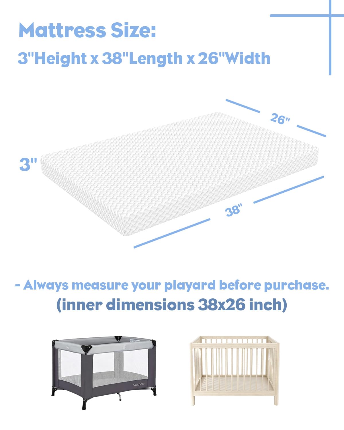 3 inch Portable Crib Mattress X76523