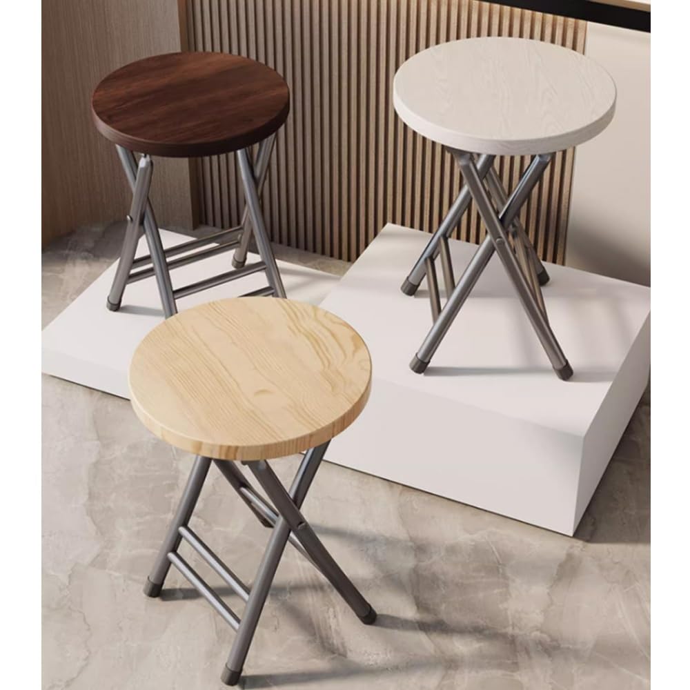 Black 18-Inch Round Folding Stool Z363
