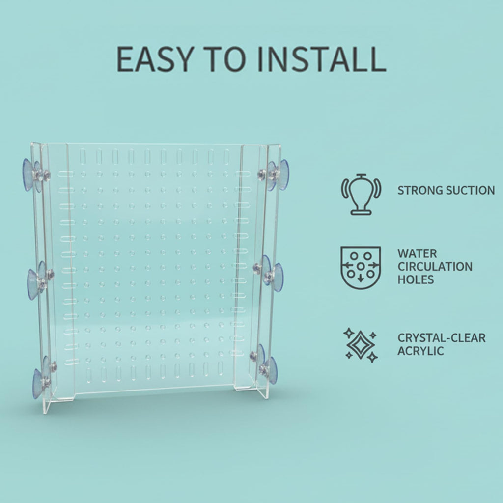 Acrylic Aquarium Divider with Suction Cups O700