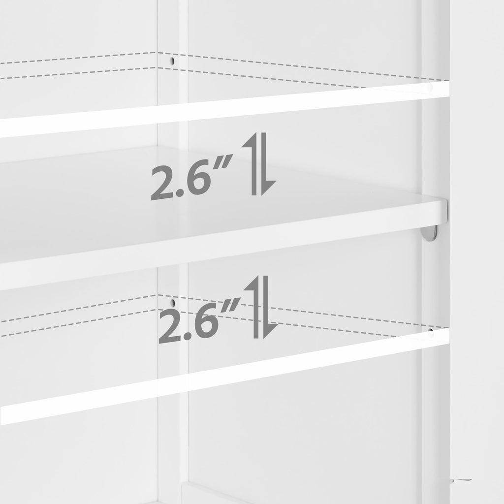 White Bathroom Storage Cabinet with Drawer and 2 Doors N638