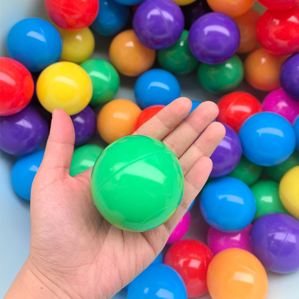 100pcs BPA Free Crush Proof Plastic Ball Pit Balls with Net Bag I5887