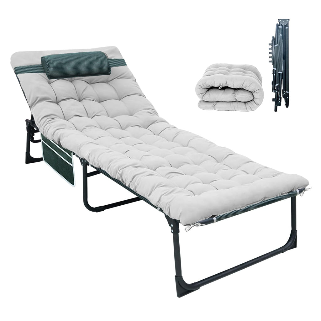 Folding Camping Cot with Mattress and Pillow D5021