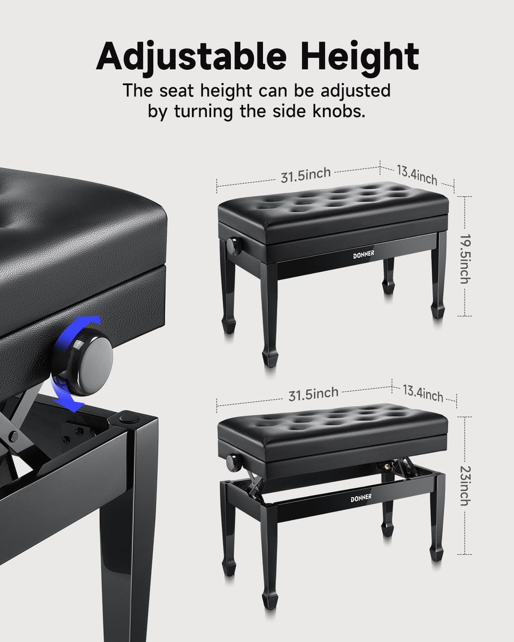 88 Key Graded Weighted Digital Piano with Storage Piano Bench H7652