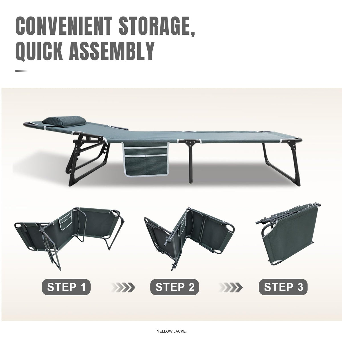 Folding Camping Cot with Mattress and Pillow D5021
