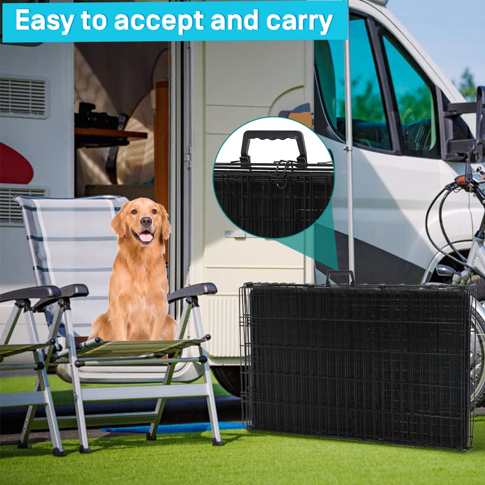 48 Inch Double-Door Dog Crate with Tray & Divider G230446