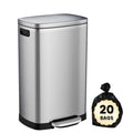 13.2 Gallon Stainless Steel Step Trash Can with Lid Q3649