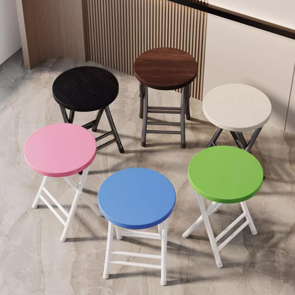 Black 18-Inch Round Folding Stool Z363