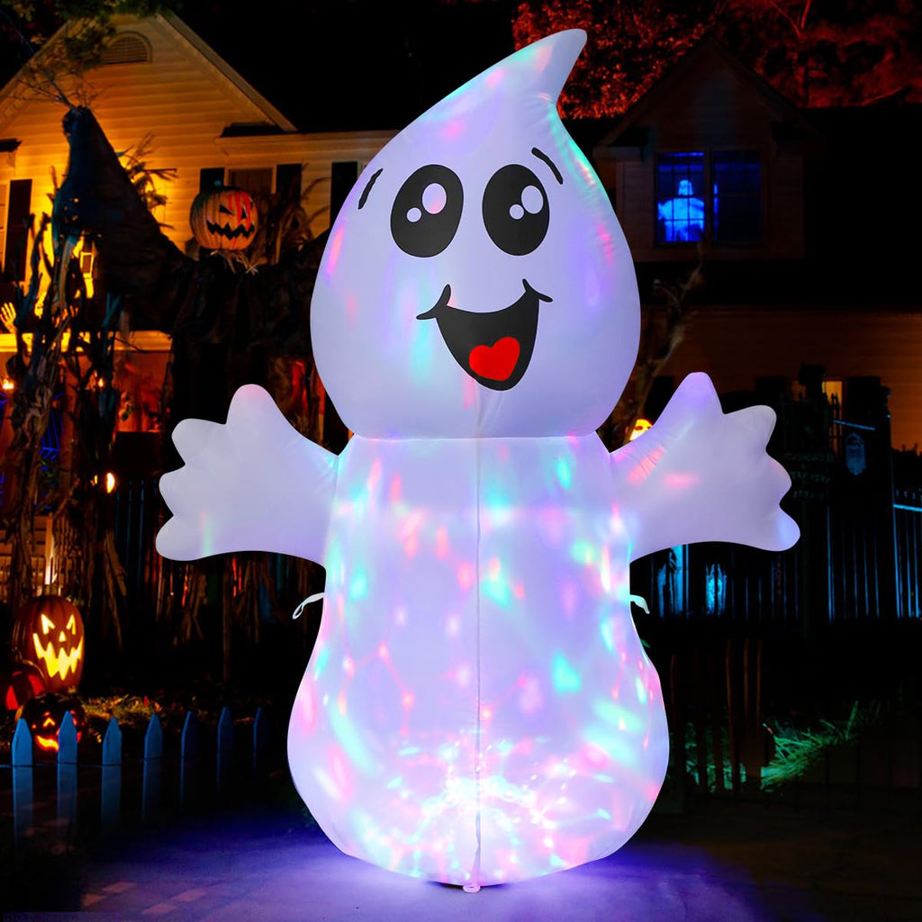 5 FT Inflatable Ghost Outdoor Decoration with Built-in LEDs Y84317