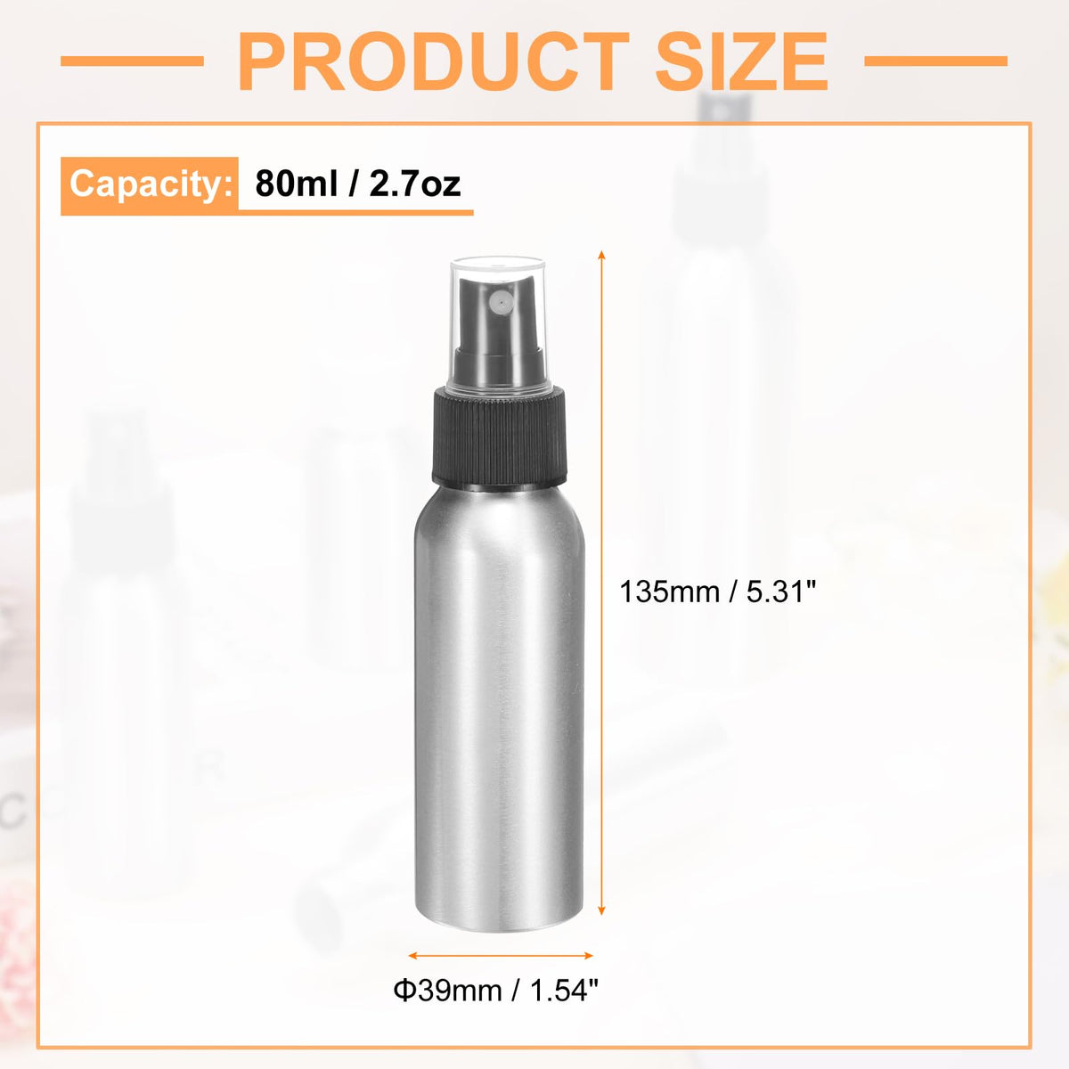 80ml Aluminum Fine Mist Spray Bottles Y110