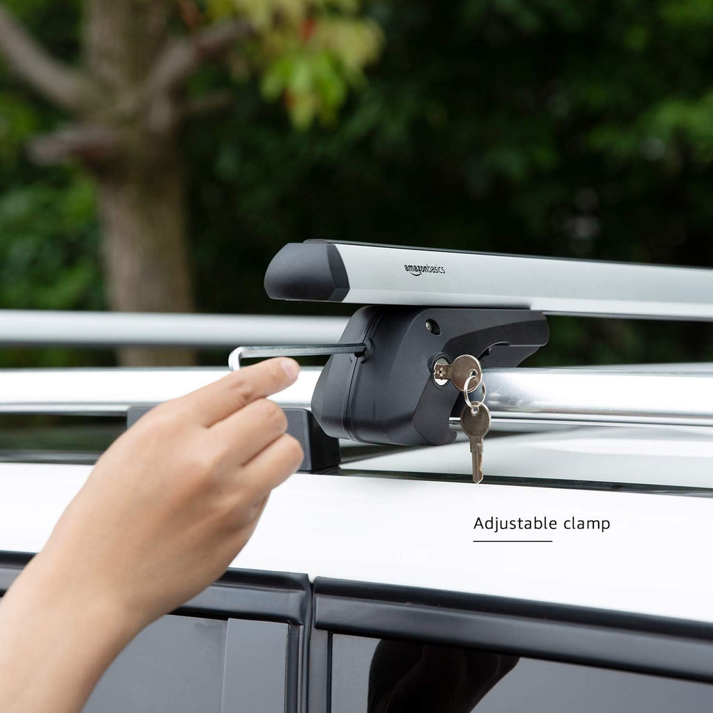 Black/Silver Cross Rail Roof Rack, 52 inches, Pack of 2 N944883