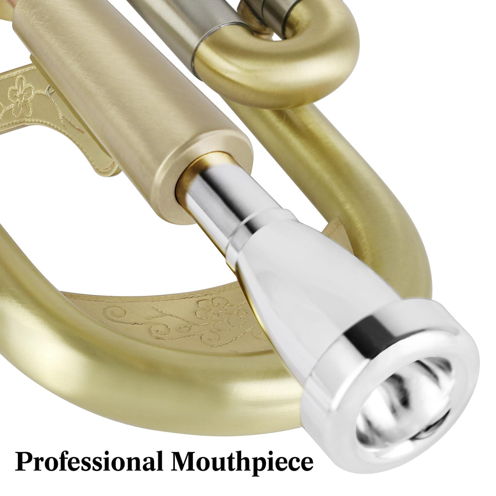 Brushed Finish Standard Brass Bb Trumpet Set with Hard Case V6777