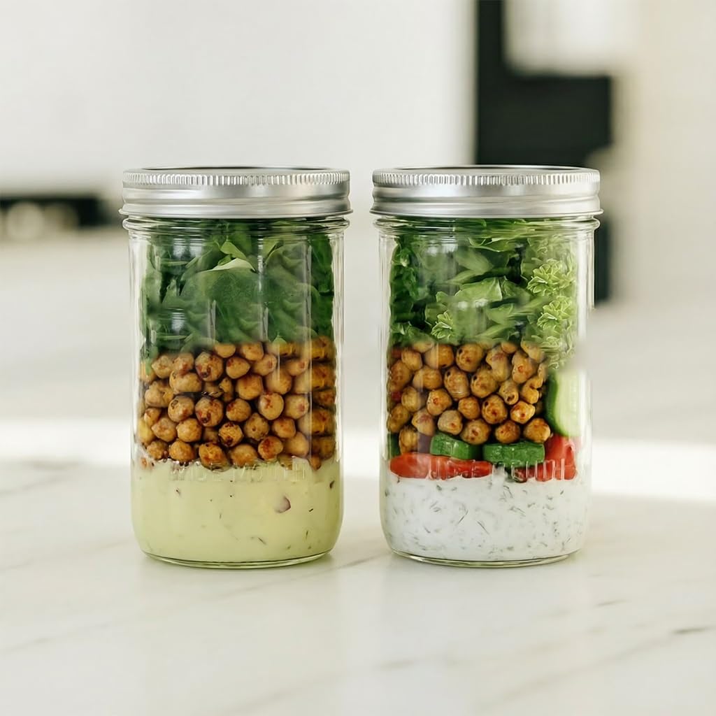 16oz Wide Mouth Clear Glass Mason Jars with Lids & Bands B32472
