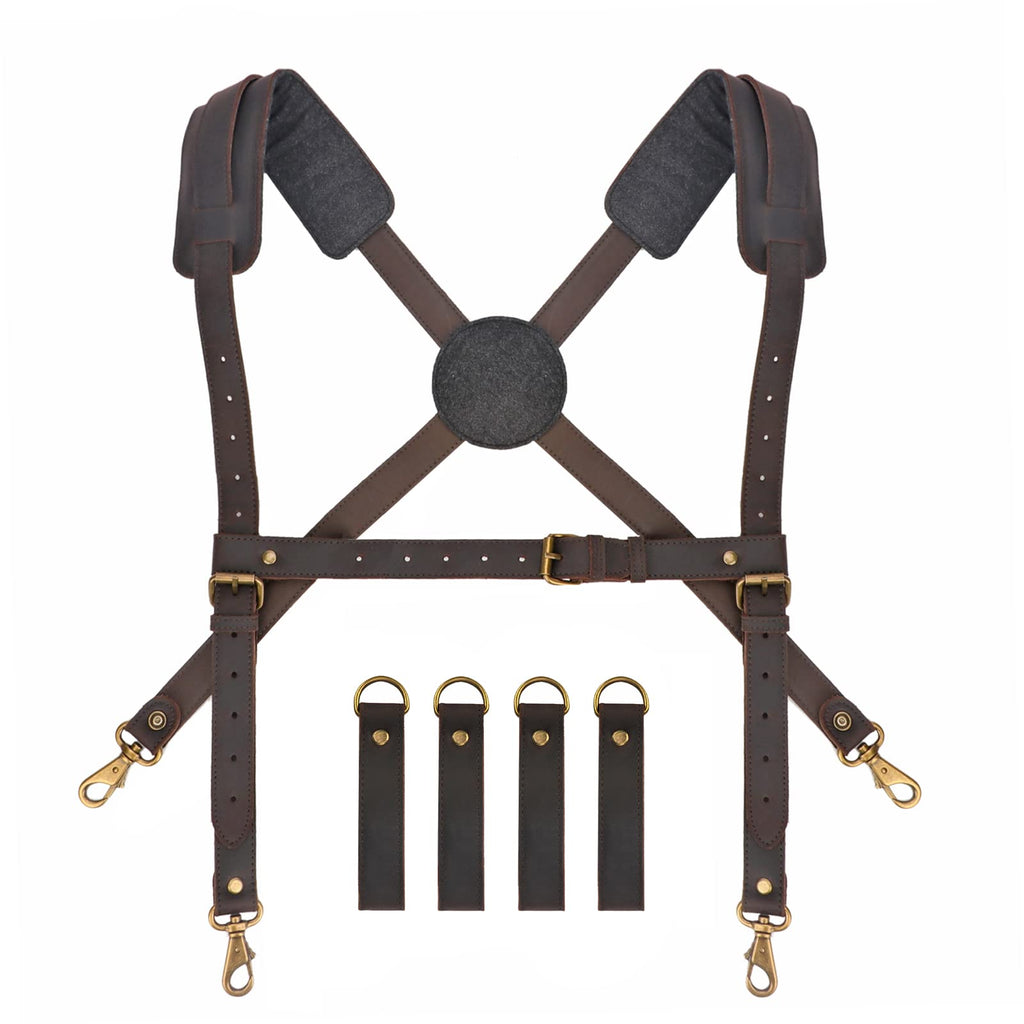 Leather Padded Tool Belt with Suspenders L6400