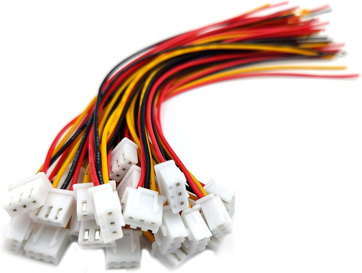 50Pcs 25Pairs JST-XH 2.54mm 3 Pin Connector Kit with Flat Wire Cable H111302