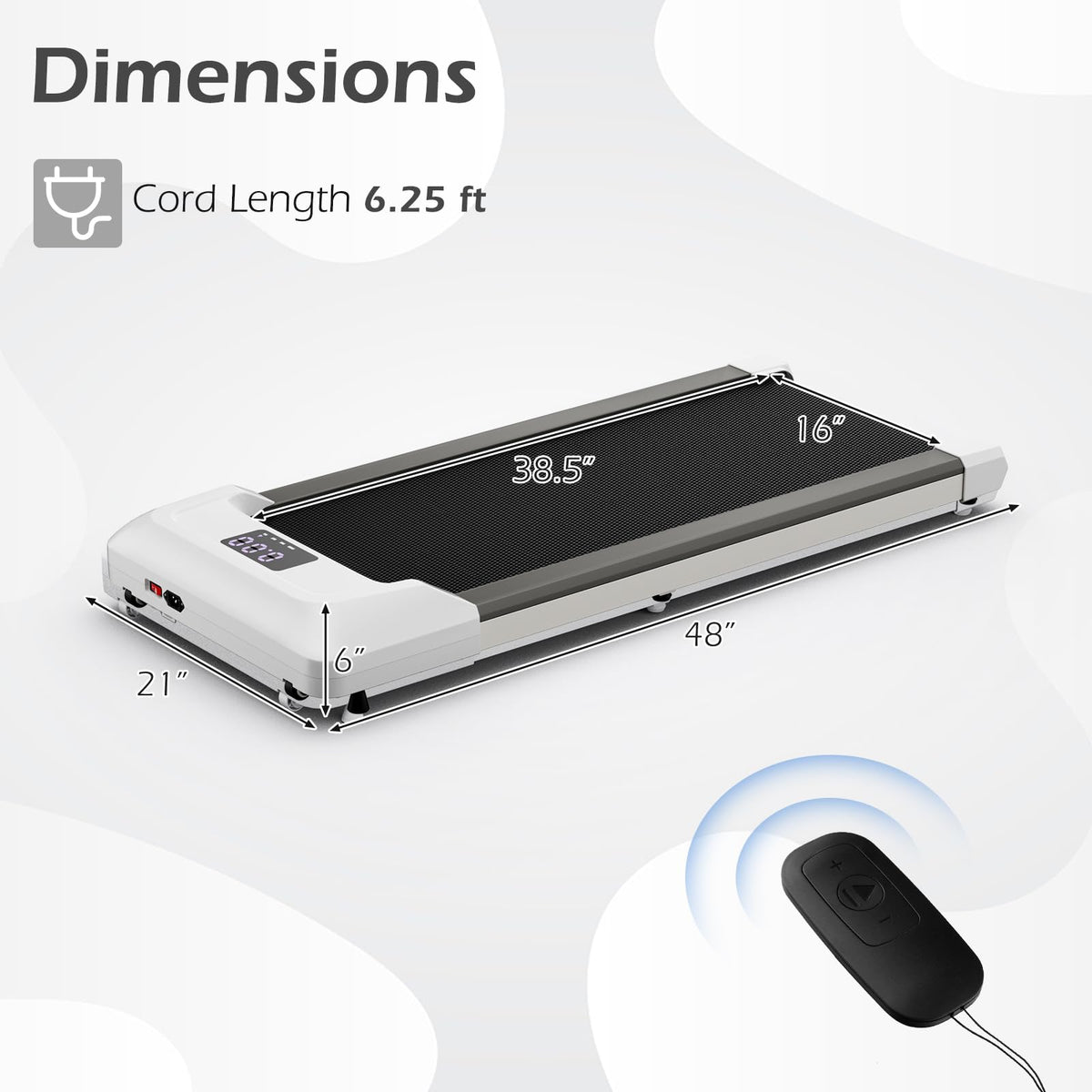 Under Desk Treadmill 265 lbs Capacity Portable 2 in 1 G936725