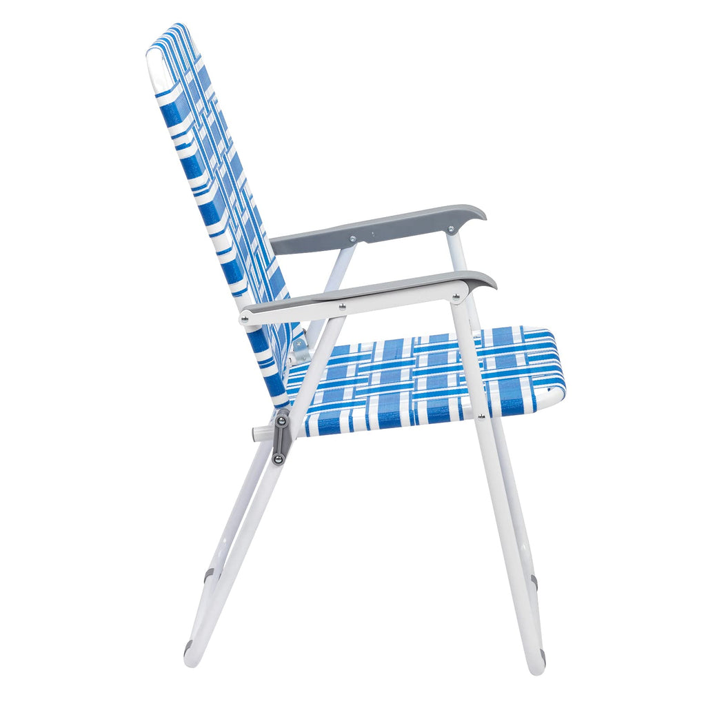 Set of 2 Blue & White Webbed Folding Chairs A9139