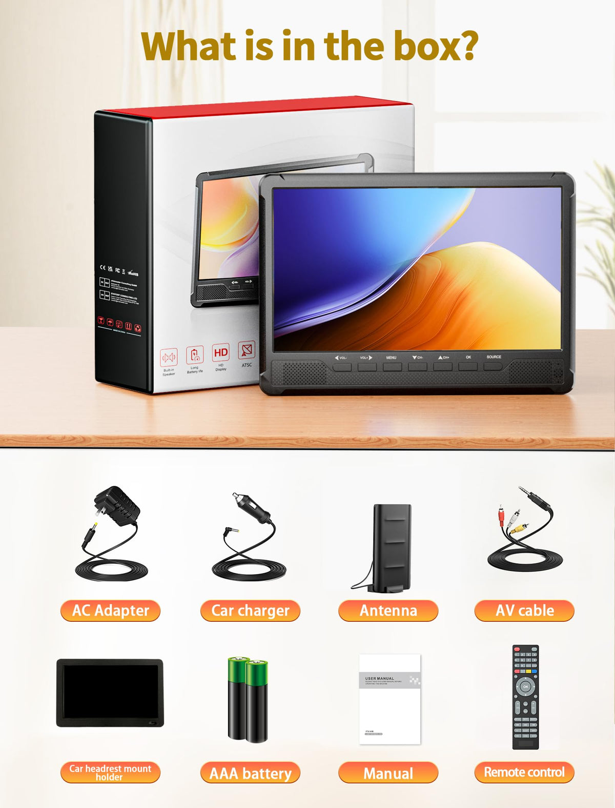 10.7" IPS Flat Screen TV J33805