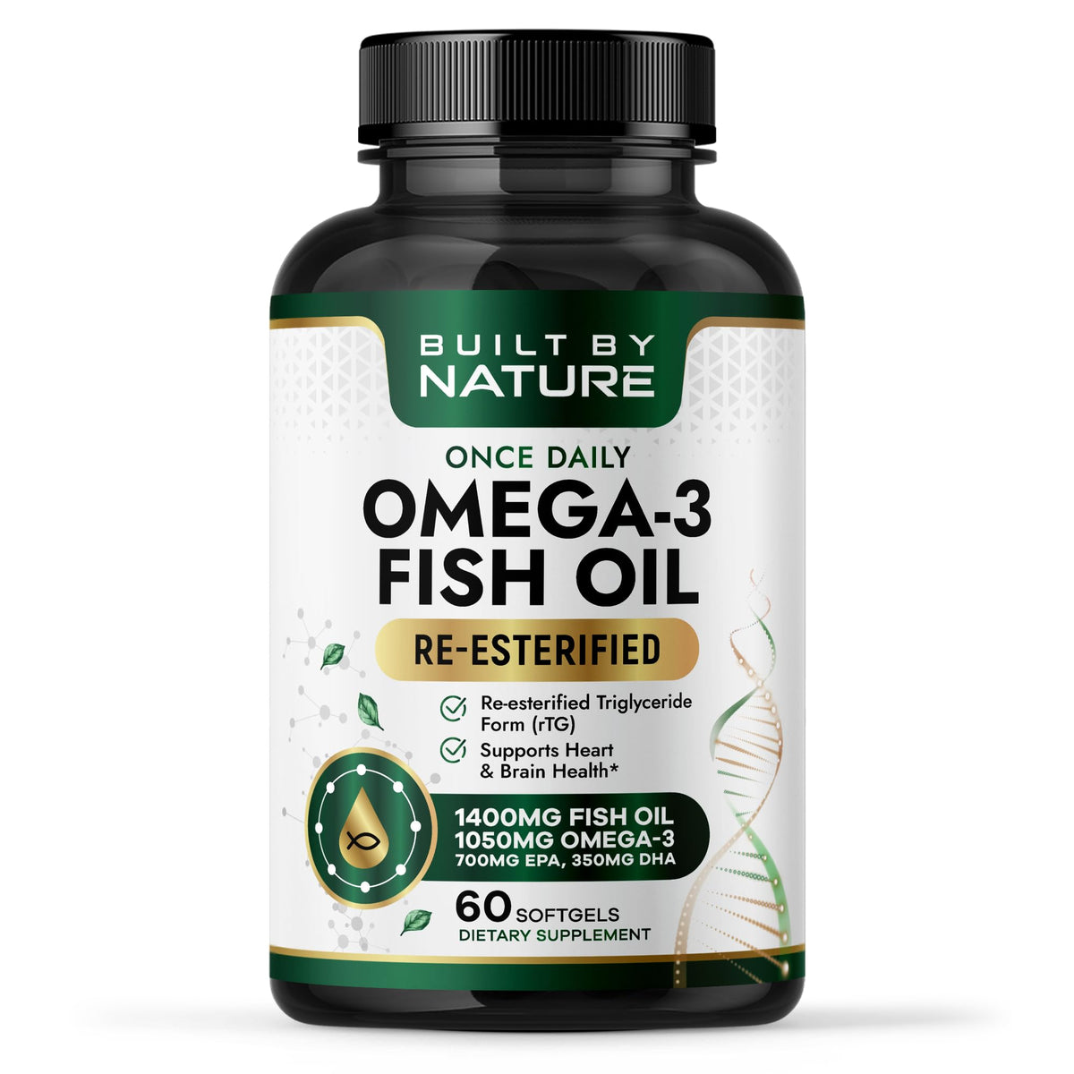 Omega 3 Fish Oil 1400 mg 60 Softgels I293299